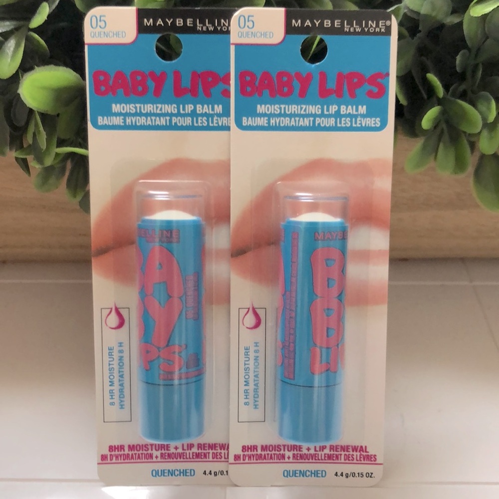 Maybelline Baby Lips Lip Balm - Quenched Blue and Pink 
05 QUENCHED set of 2!